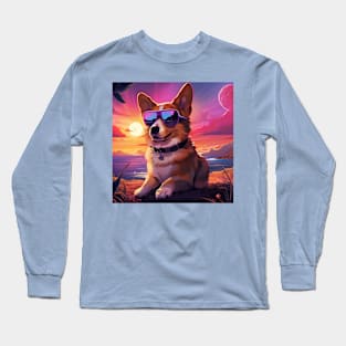 Beach Corgi Long Sleeve T-Shirt